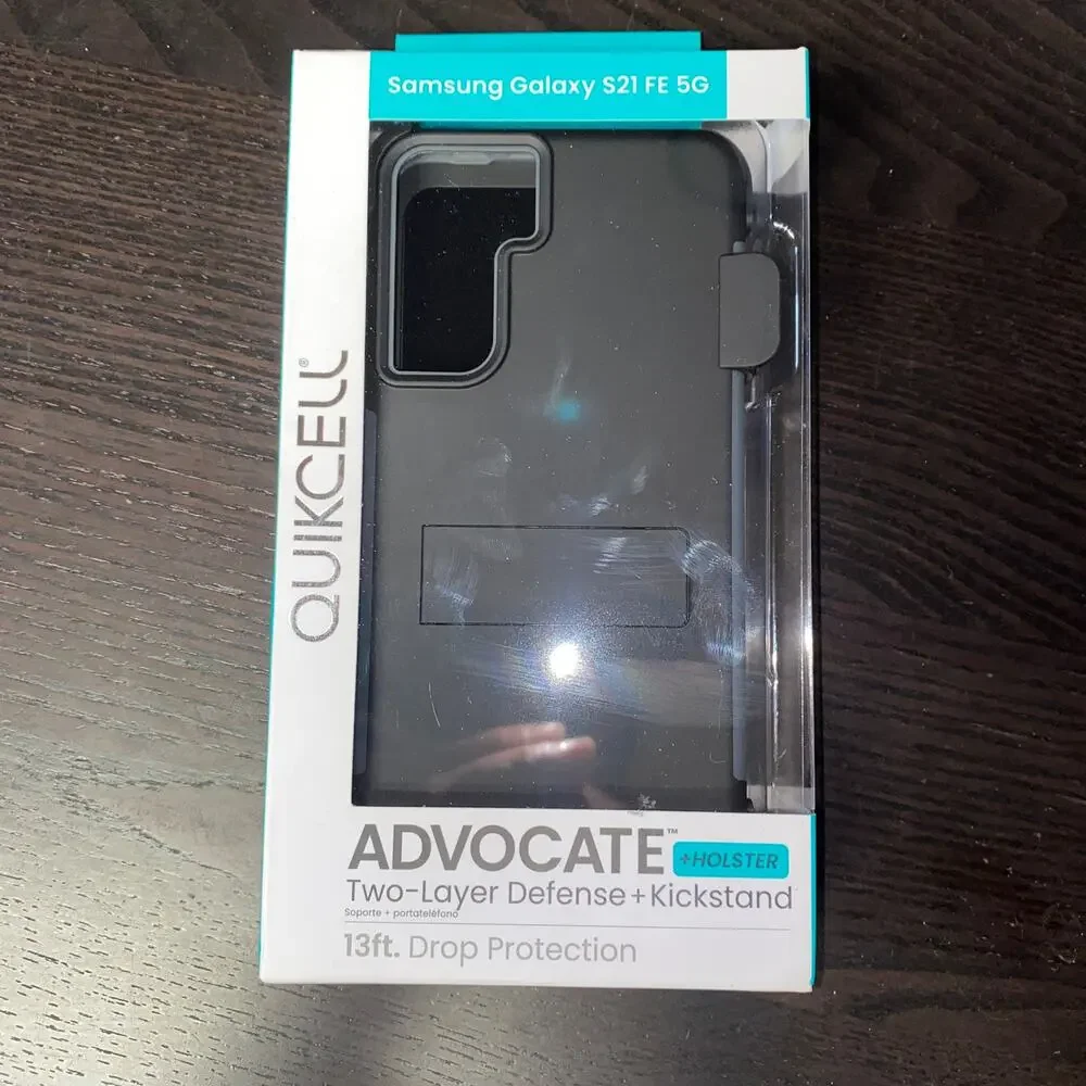 New Samsung Galaxy S21 FE/FE 5G ADVOCATE + HOLSTER Kickstand Case – STEEL BLACK
